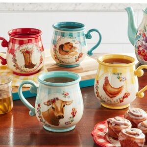 ❤️Pioneer Woman Gingham Mug Set New NIB